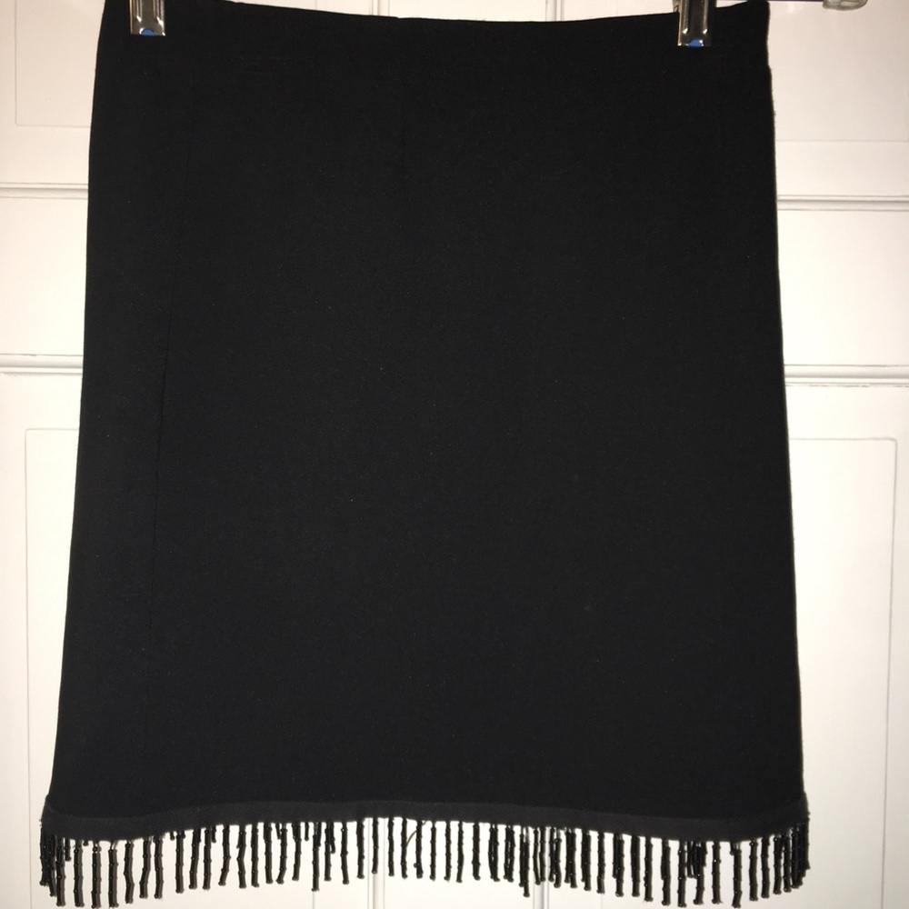 Beaded fringe mini skirt